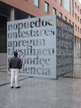Liam Gillick, "I can’t answer that question it's a question of conscience", 2003, aluminum. 