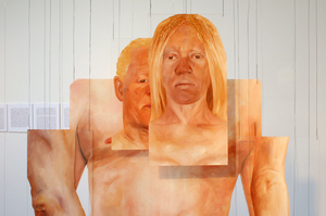 Meleko Mokgosi, The Ruse of Transparency II (detail), 2009, oil on PMMA, dimensions variable.
