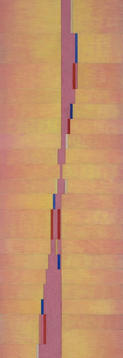Jeremy Gilbert-Rolfe, "Up", 2008, oil on linen, 84" x 29" x 1." Via Alexander Gray Associates.